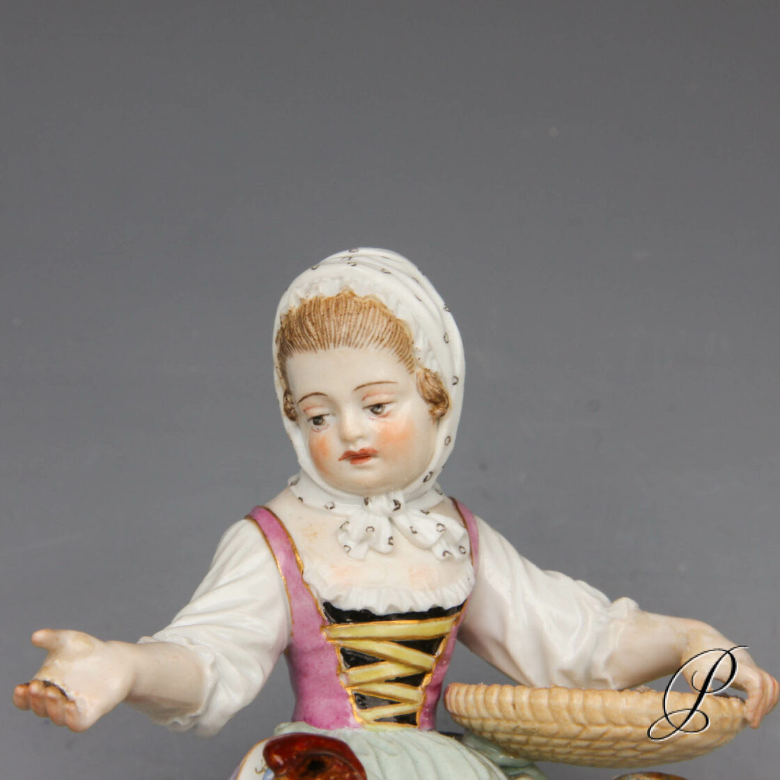 Figur Meissen Knaufzeit um 1900 Hühnermagd Porzellan Porcelain