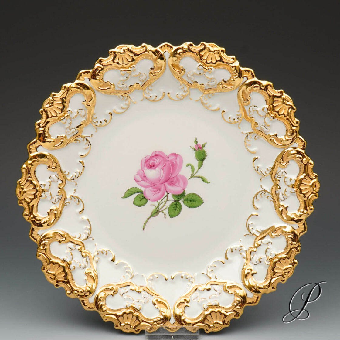 Rote Rose Gelbe Rose Meissen Porzellan Porcelain