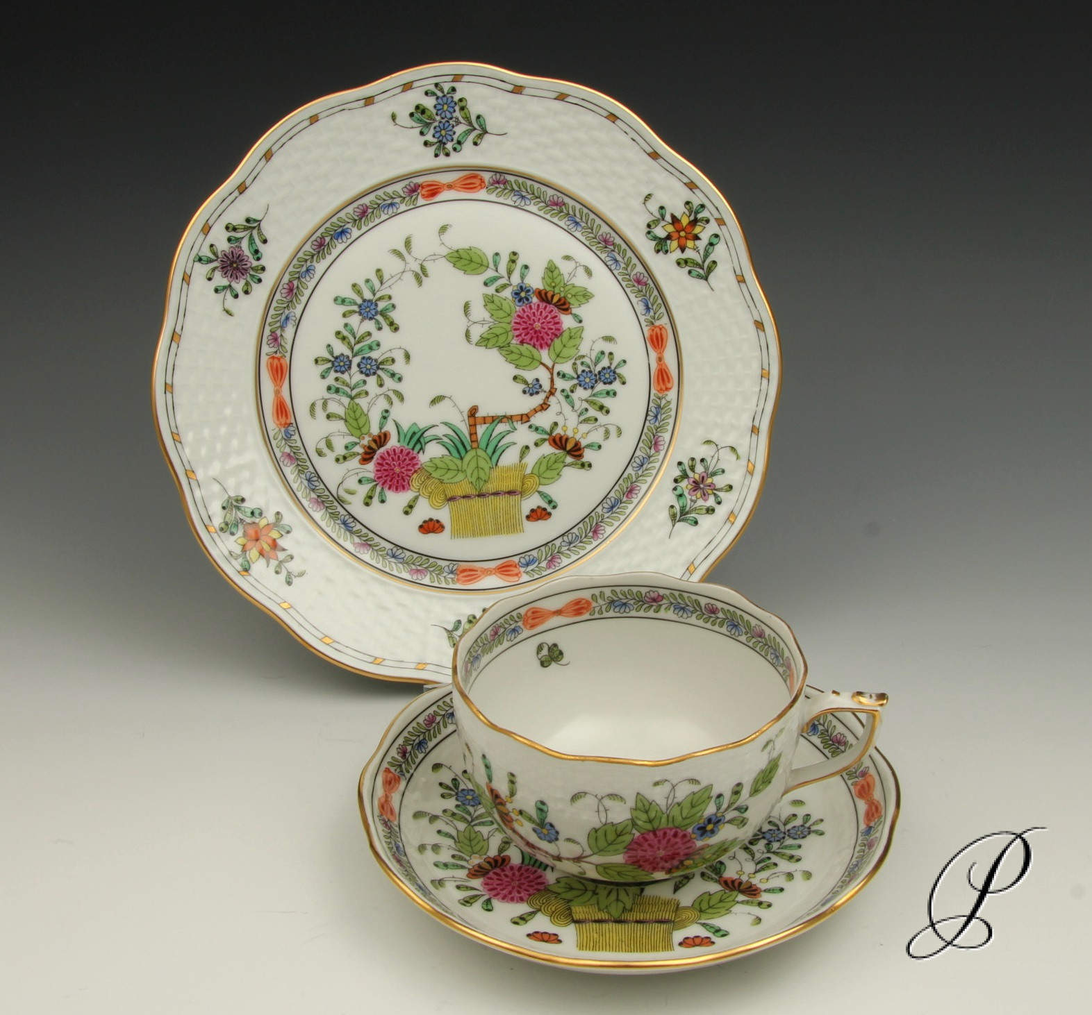 Teegedeck Nr 3 Herend Im Dekor Fleurs Des Indes Porzellan Porcelain