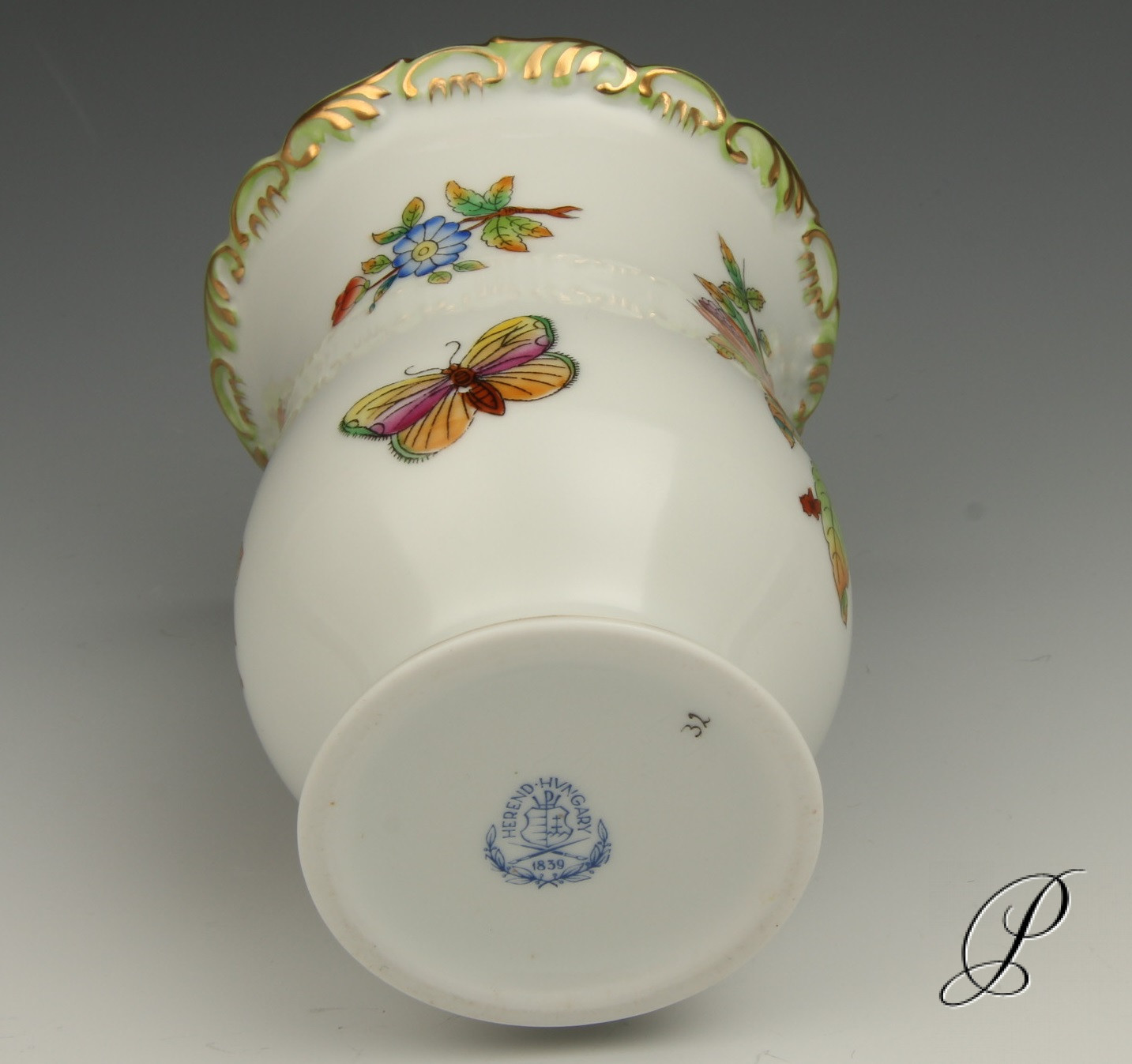 Seltene Vase Herend Im Dekor Victoria Porzellan Porcelain