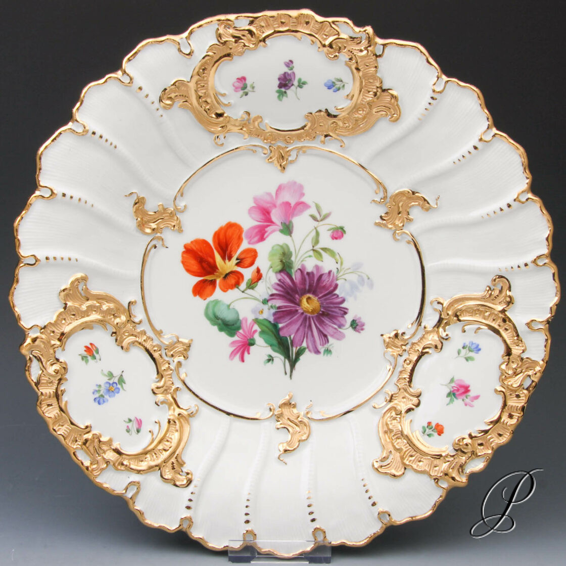 großer Prunkteller Meissen 1 Wahl um 1900 Porzellan Porcelain